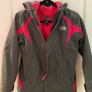 Girls North Face double shell jacket